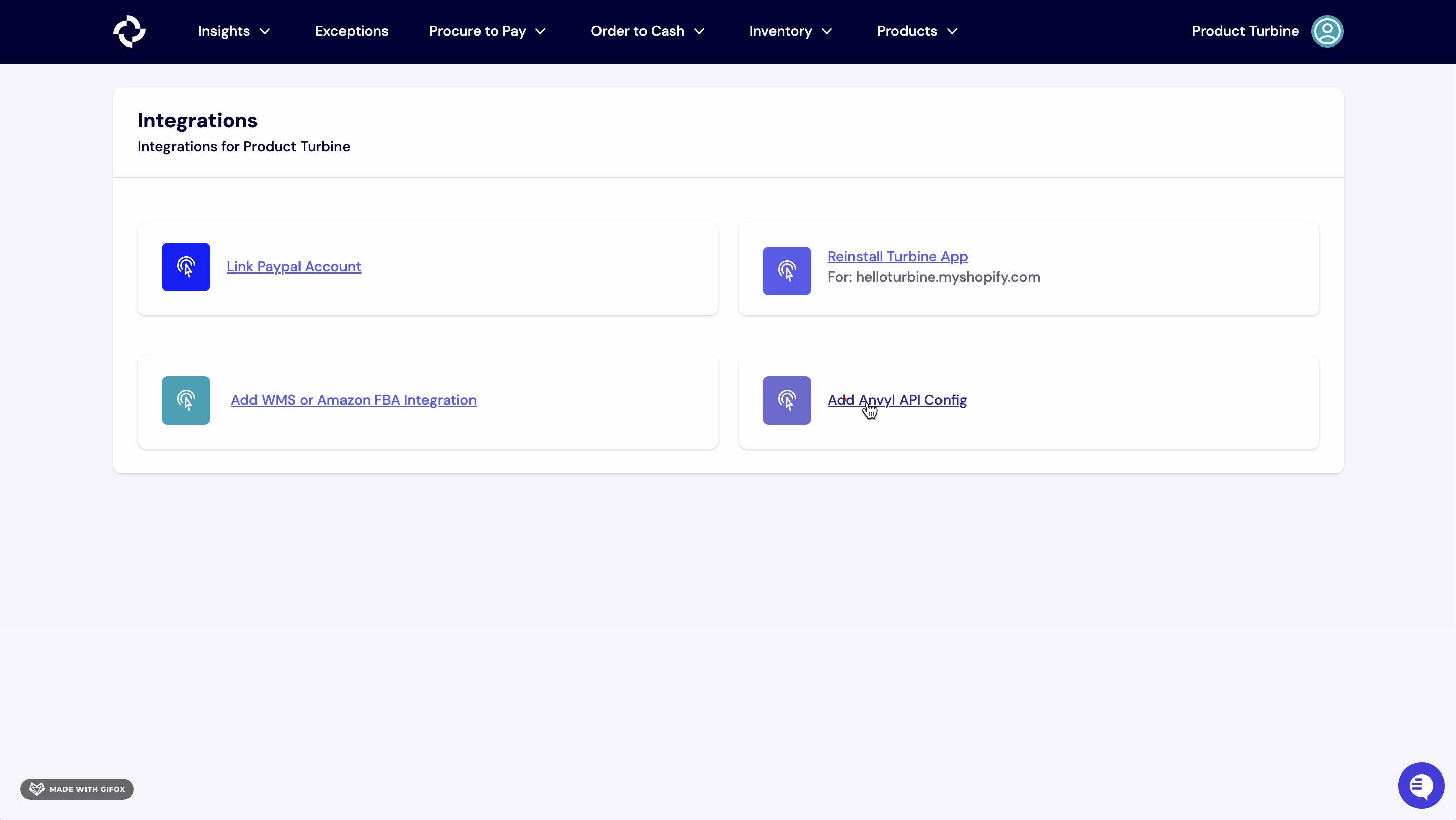 Navigate to settings GIF