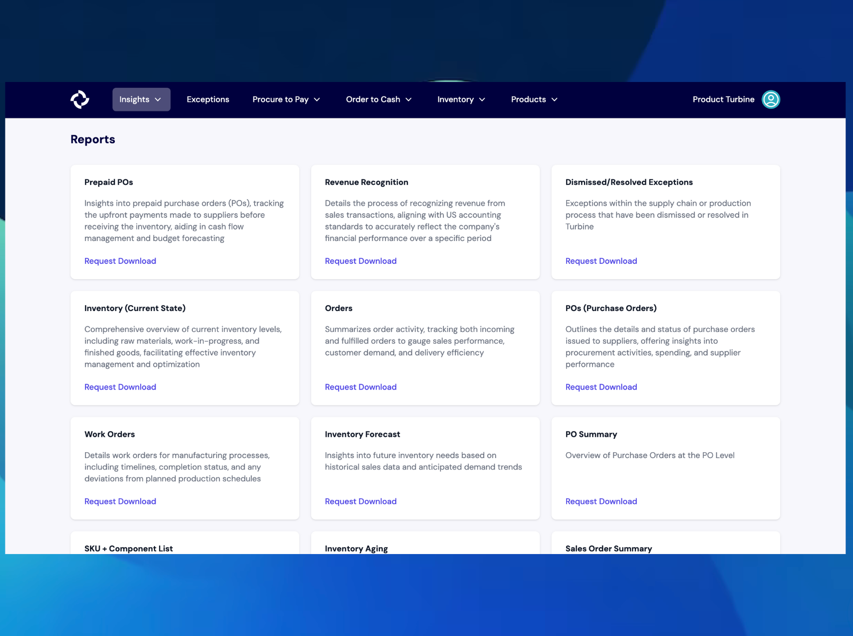 Inventory Forecasting in Turbine