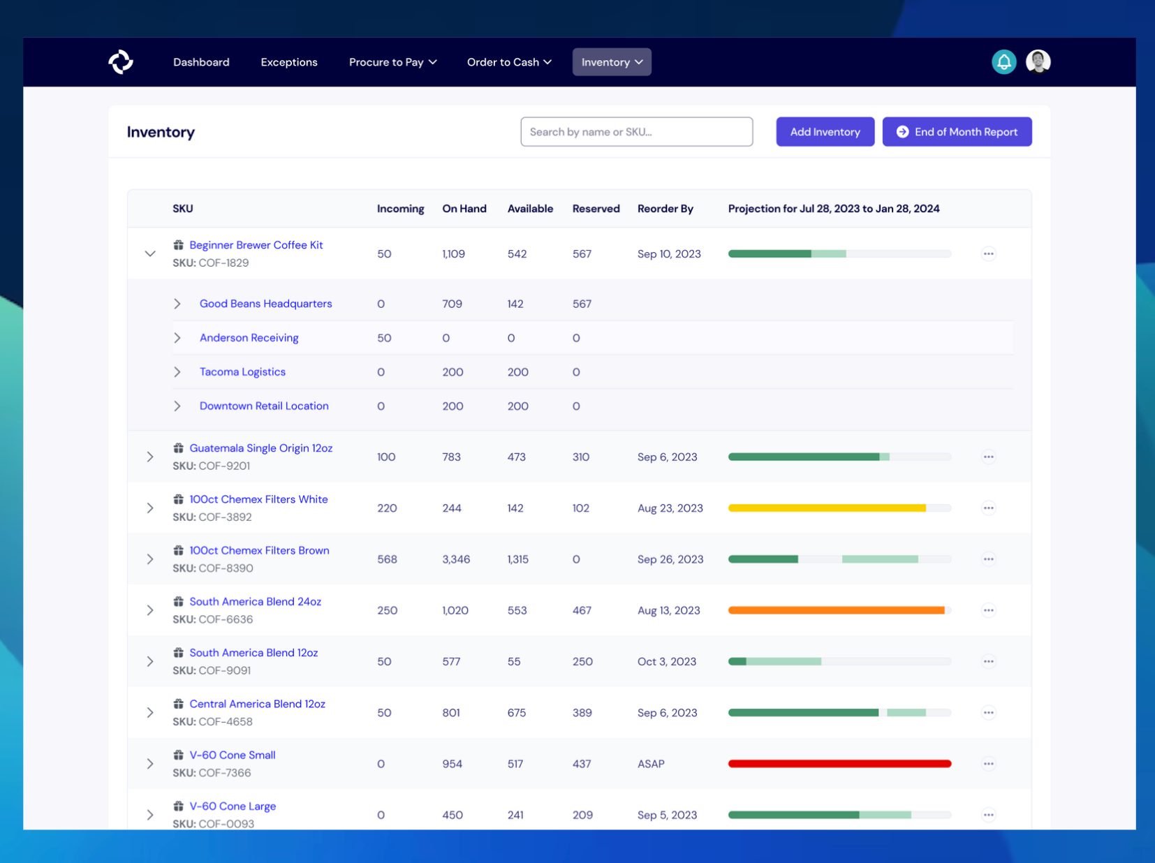 Inventory Forecasting in Turbine