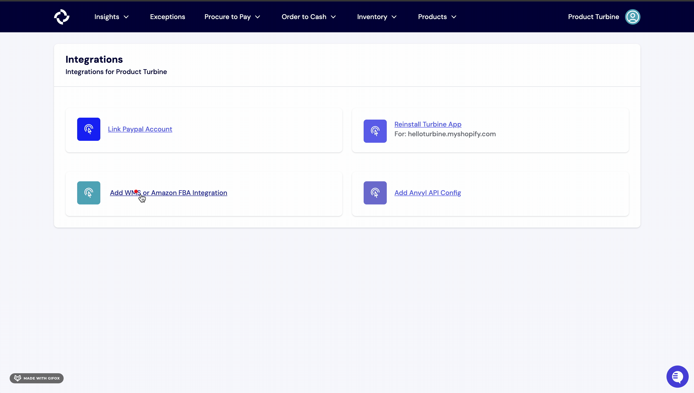 Navigate to settings GIF